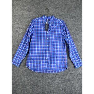 Vineyard Vines On-The-Go Performance Men's Blue Plaid Button-Down Shirt M